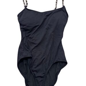 Micheal kors black one piece swim with chain straps